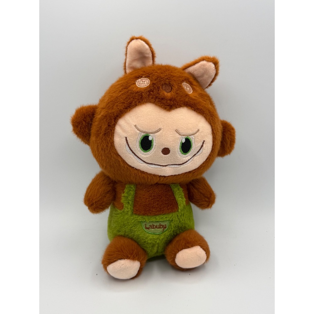 Pop Mart Labubu Plush Unisex Small Brown Excellent Monsters Series Overalls